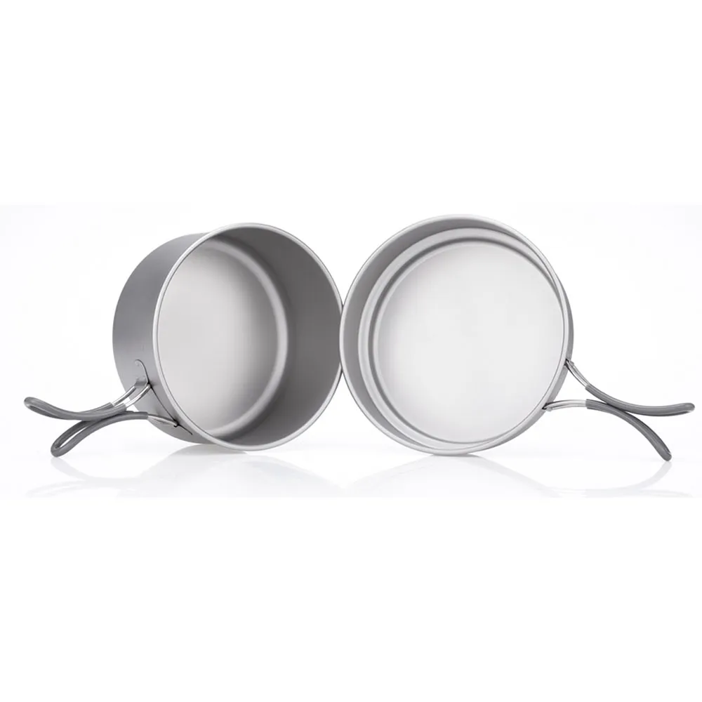 Keith 2 Piece Titanium Pot and Pan Cookset 950ml   600ml
