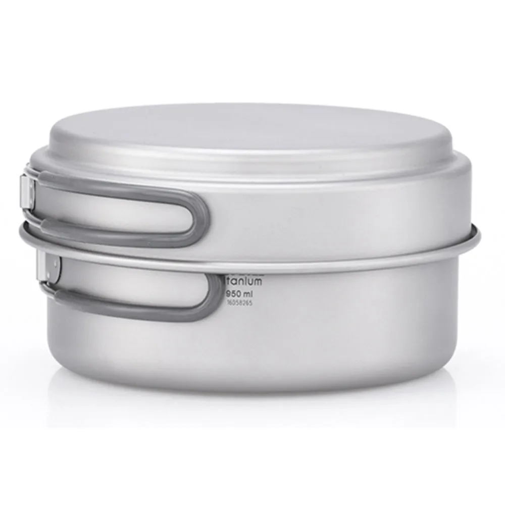 Keith 2 Piece Titanium Pot and Pan Cookset 950ml   600ml