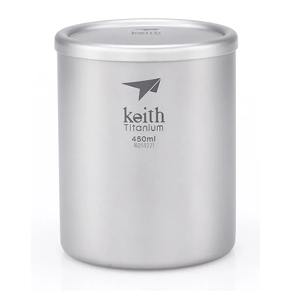 Keith Double Wall Titanium Mug w Lid 450ml