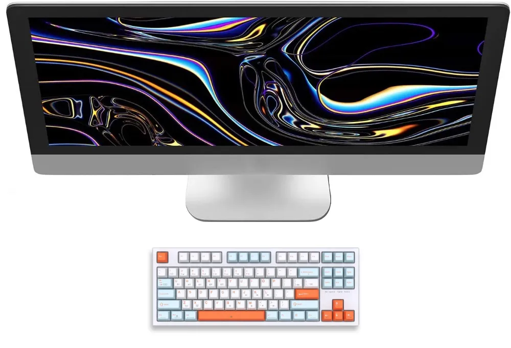 Keys Caps TKL 87-Key Mechanical Gaming Keyboard - Compact, RGB Backlit, Wired