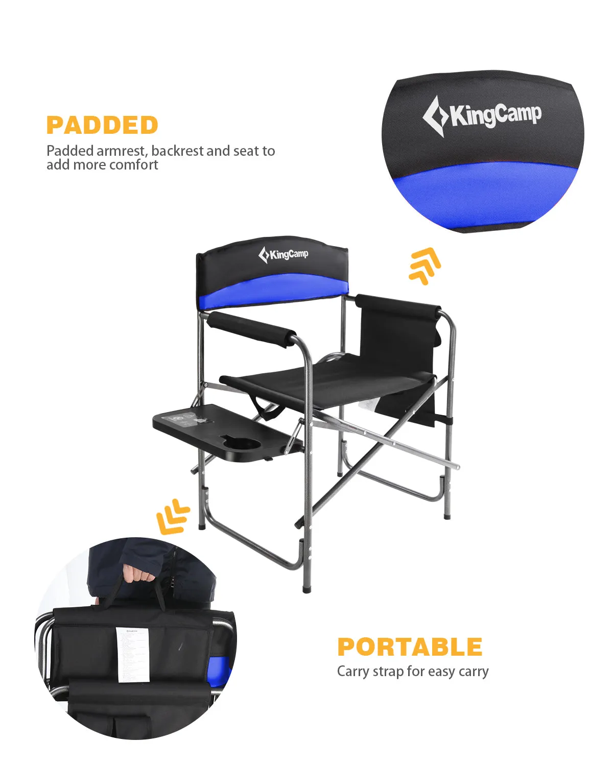 King Camp Blue Folding Camp Chair