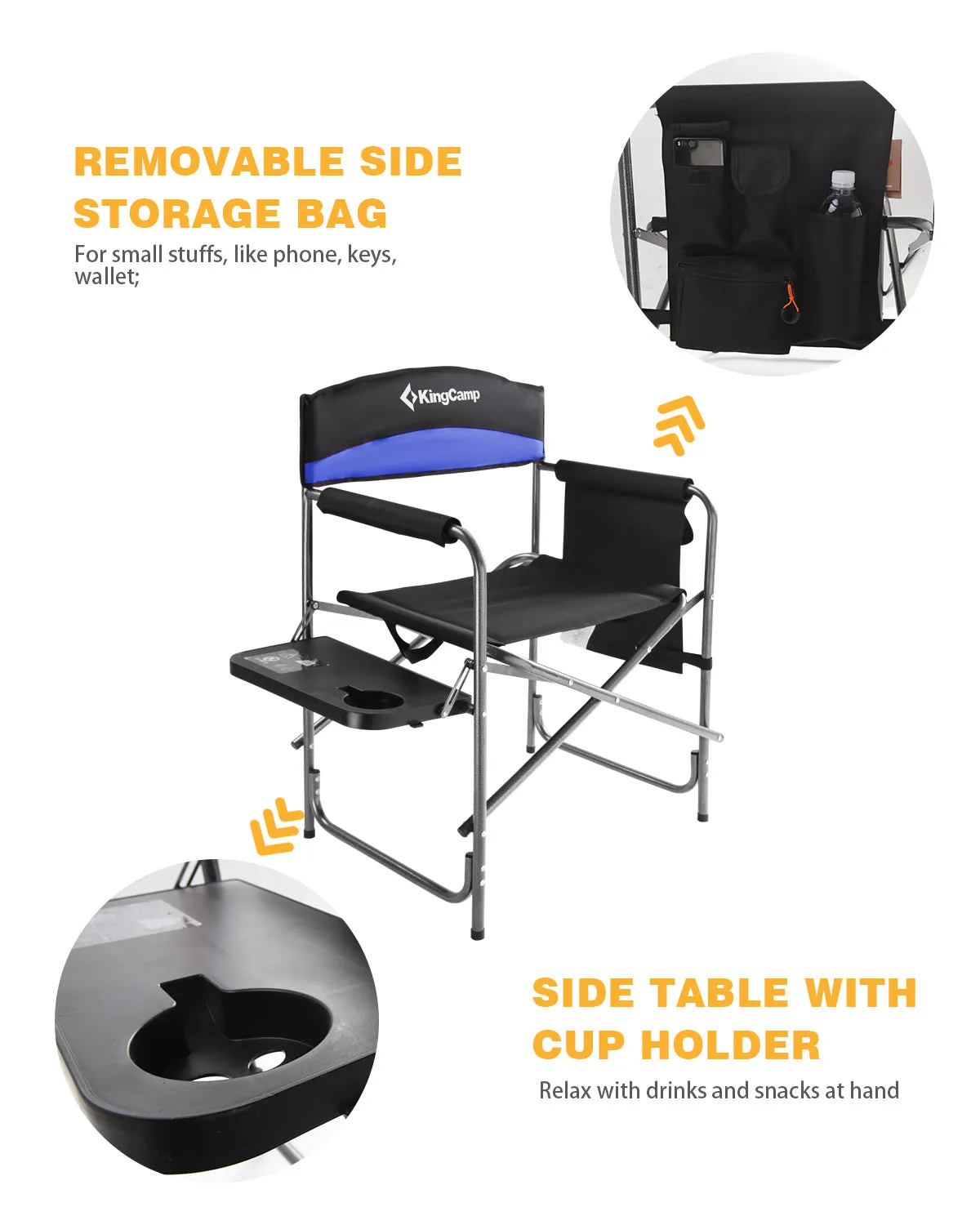 King Camp Blue Folding Camp Chair