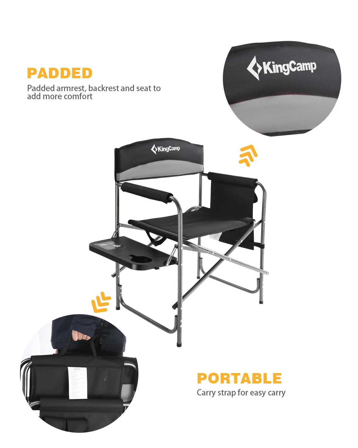 King Camp Grey Folding Camp Chair