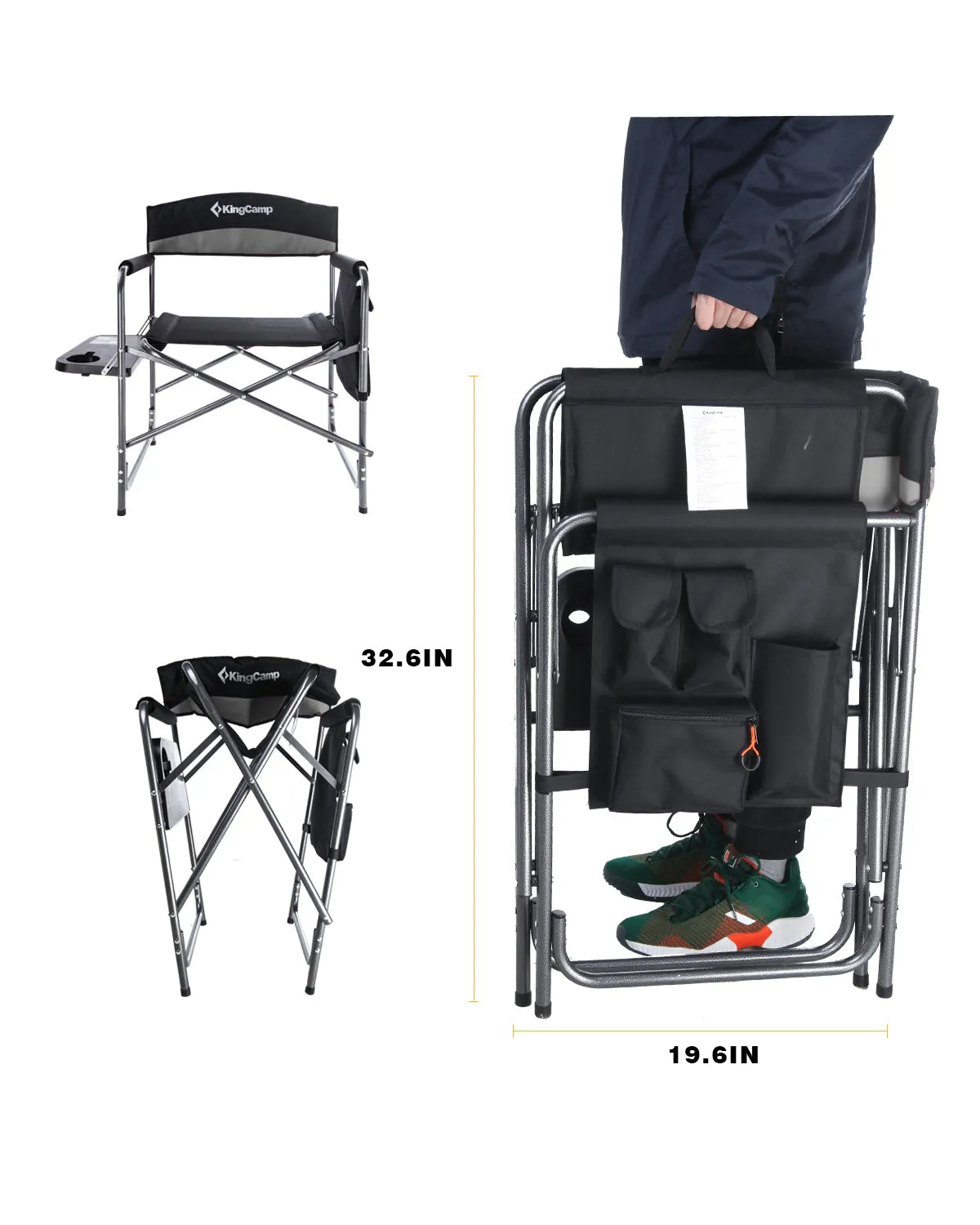 King Camp Grey Folding Camp Chair