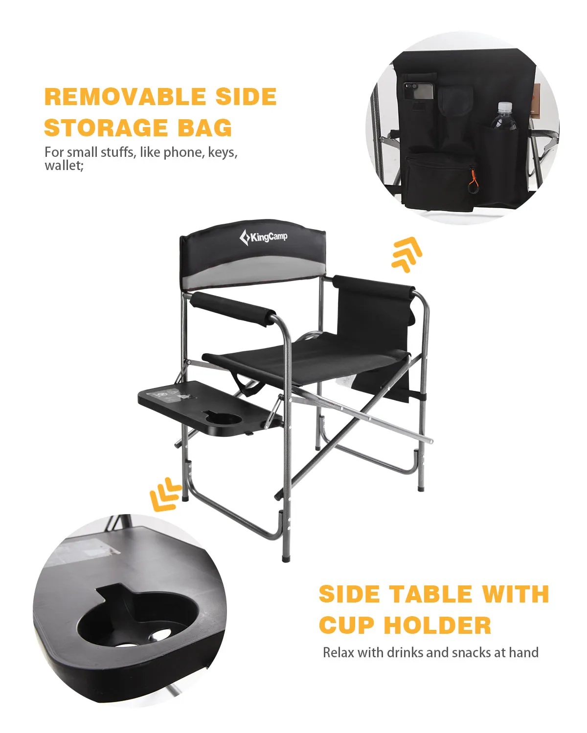 King Camp Grey Folding Camp Chair