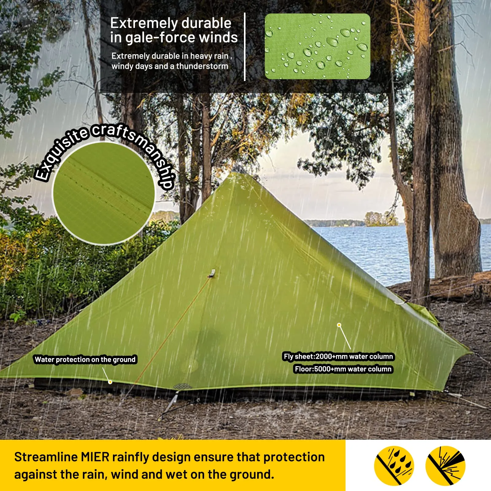 Lanshan 1 Pro Ultralight Backpacking Tent 3-Season
