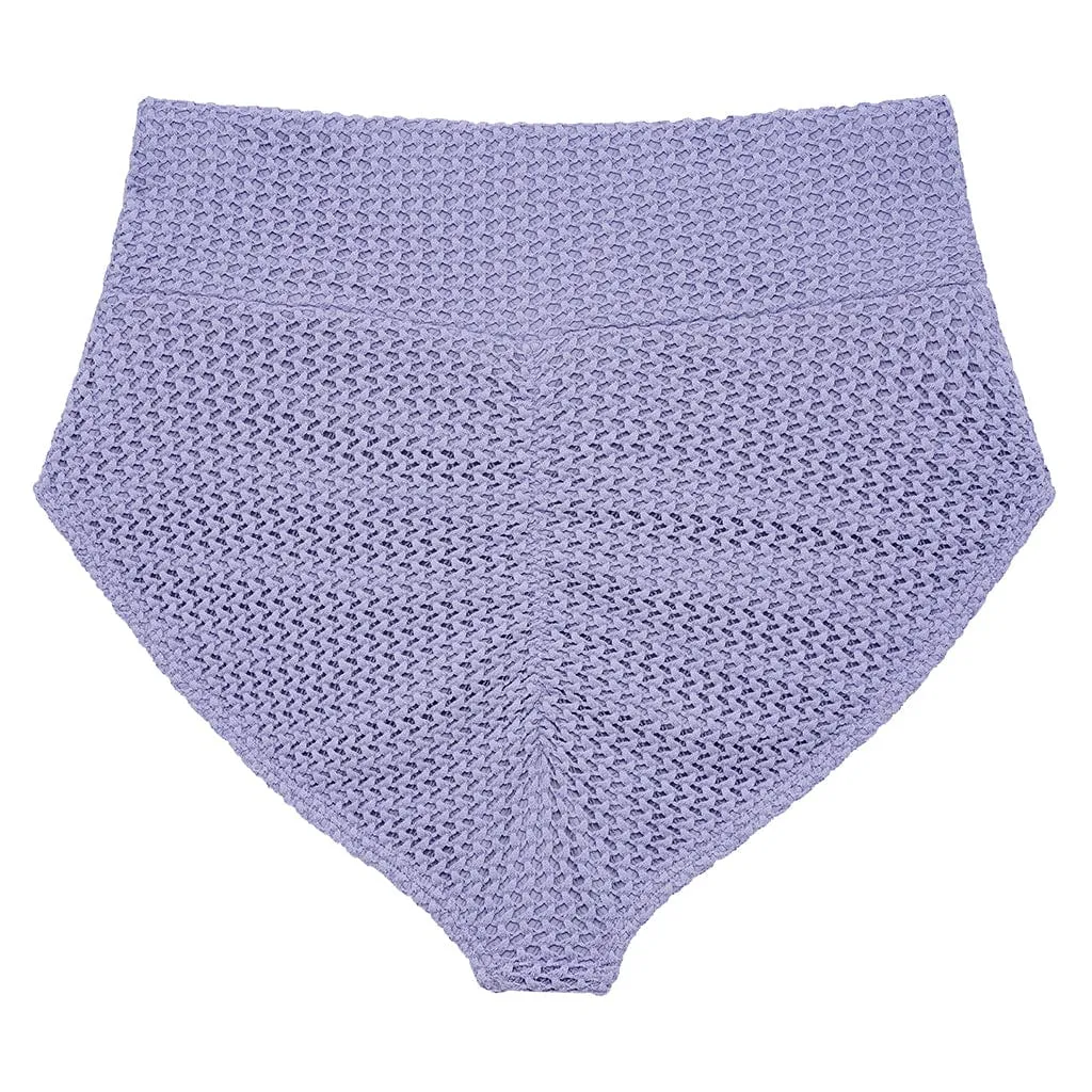 Lavender Crochet Full Coverage High Rise Bikini Bottom