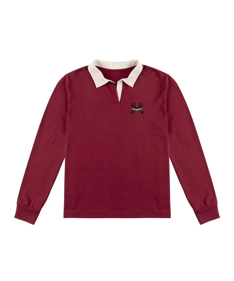LE SONNET Key Logo Rugby Shirt - Burgundy