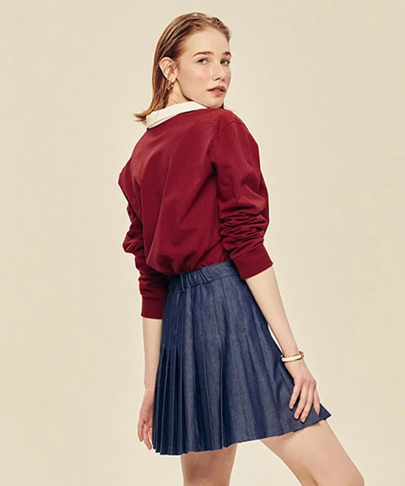 LE SONNET Key Logo Rugby Shirt - Burgundy