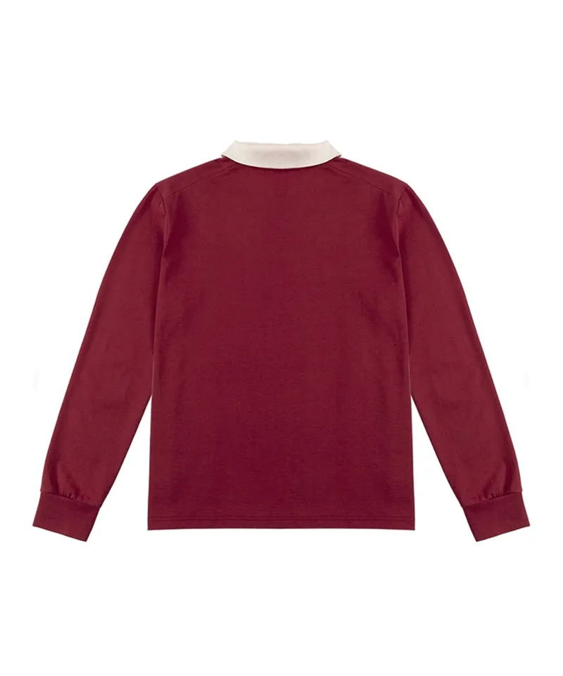 LE SONNET Key Logo Rugby Shirt - Burgundy