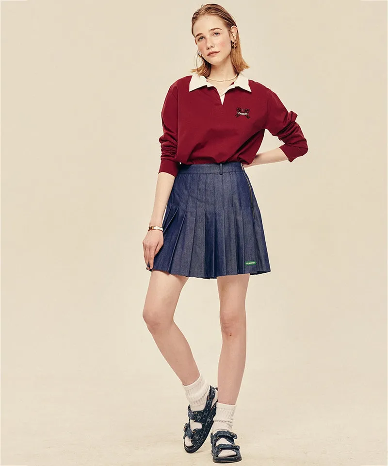 LE SONNET Key Logo Rugby Shirt - Burgundy