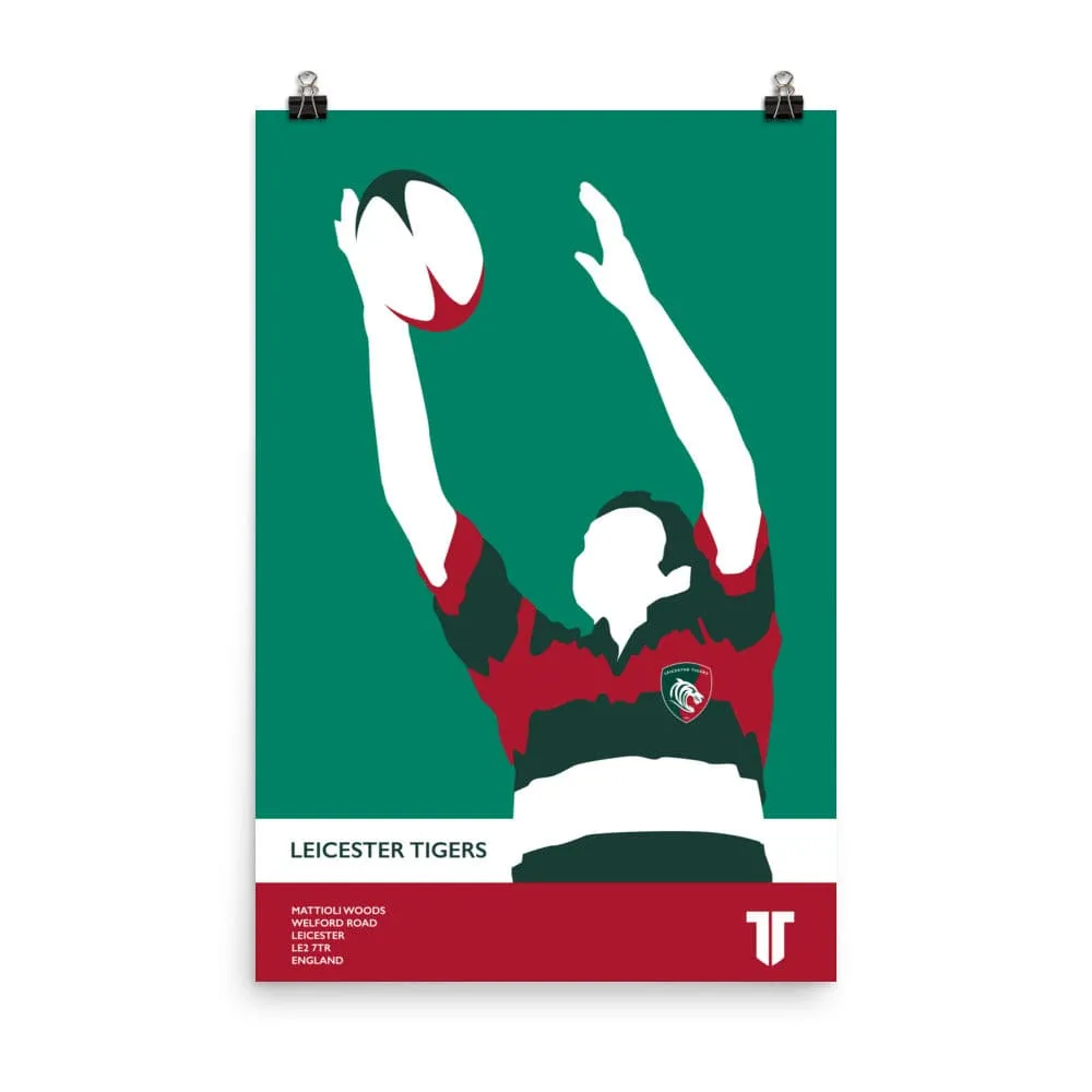 Leicester Tigers 'Rugby Catch' Poster