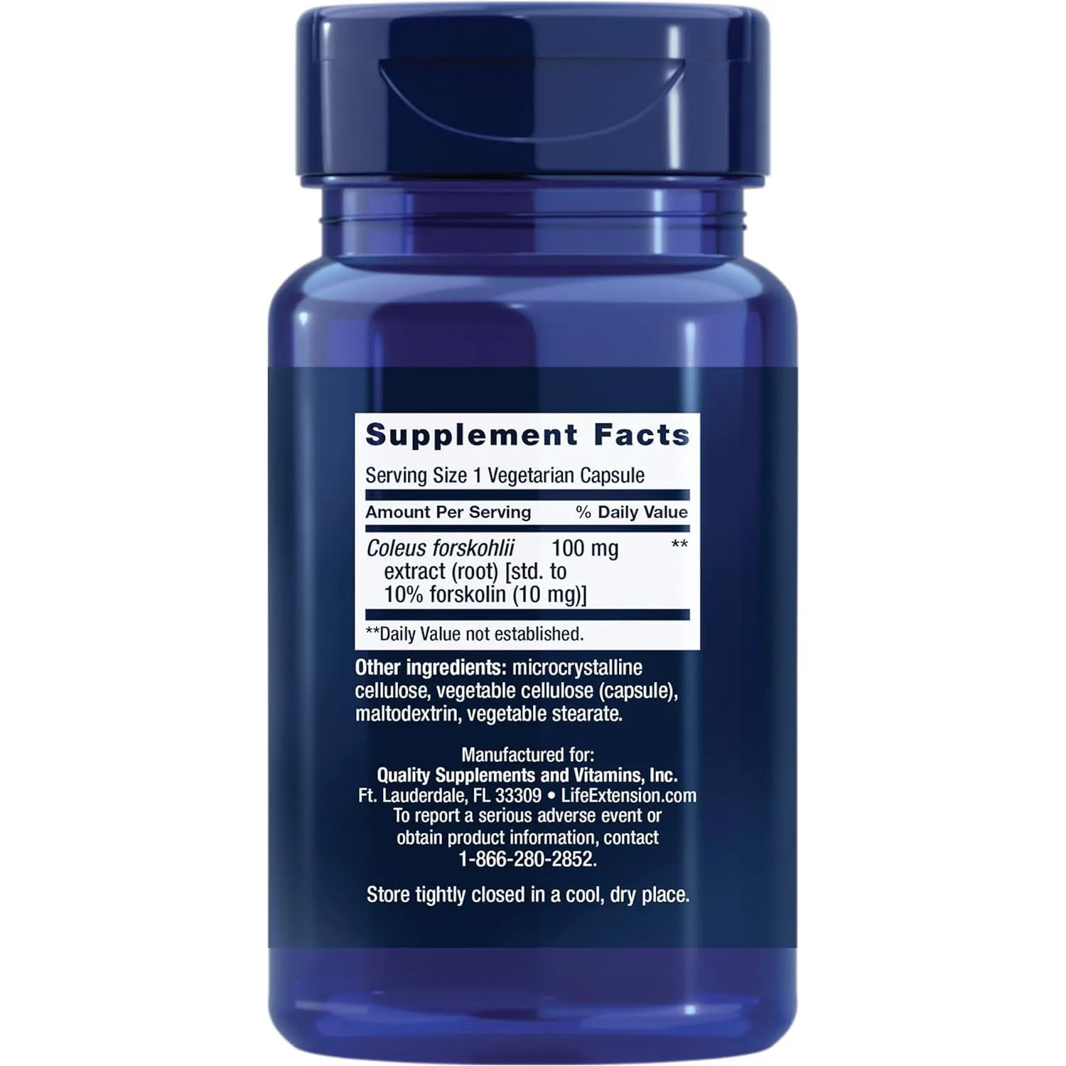 Life Extension Coleus Forskohlii Root Extract, 10 mg – 60 Veg Capsules
