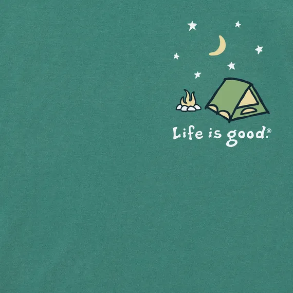 Life is Good Men's Take it Outside Camping Long Sleeve Crusher Lite Tee
