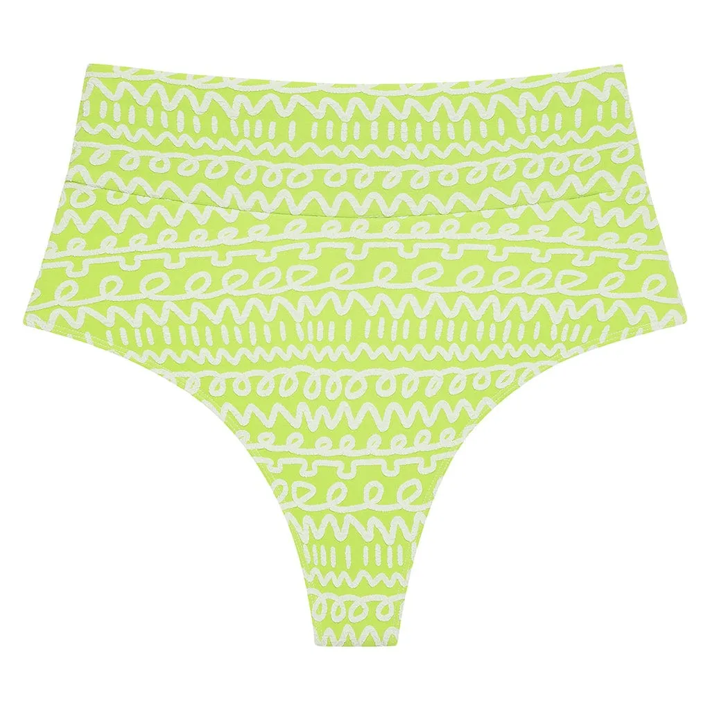 Lime Icing Full Coverage High Rise Bikini Bottom