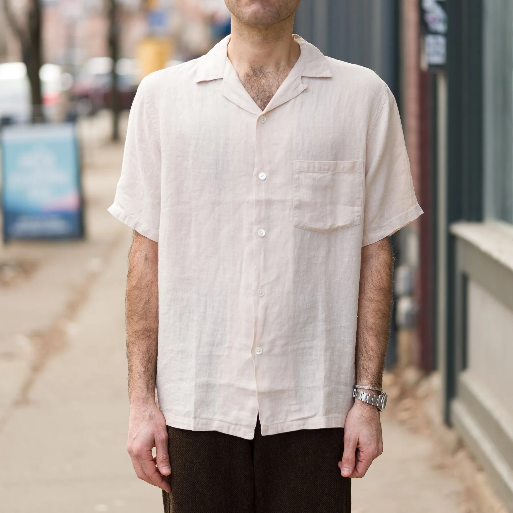 Linen Camp Collar in Raw