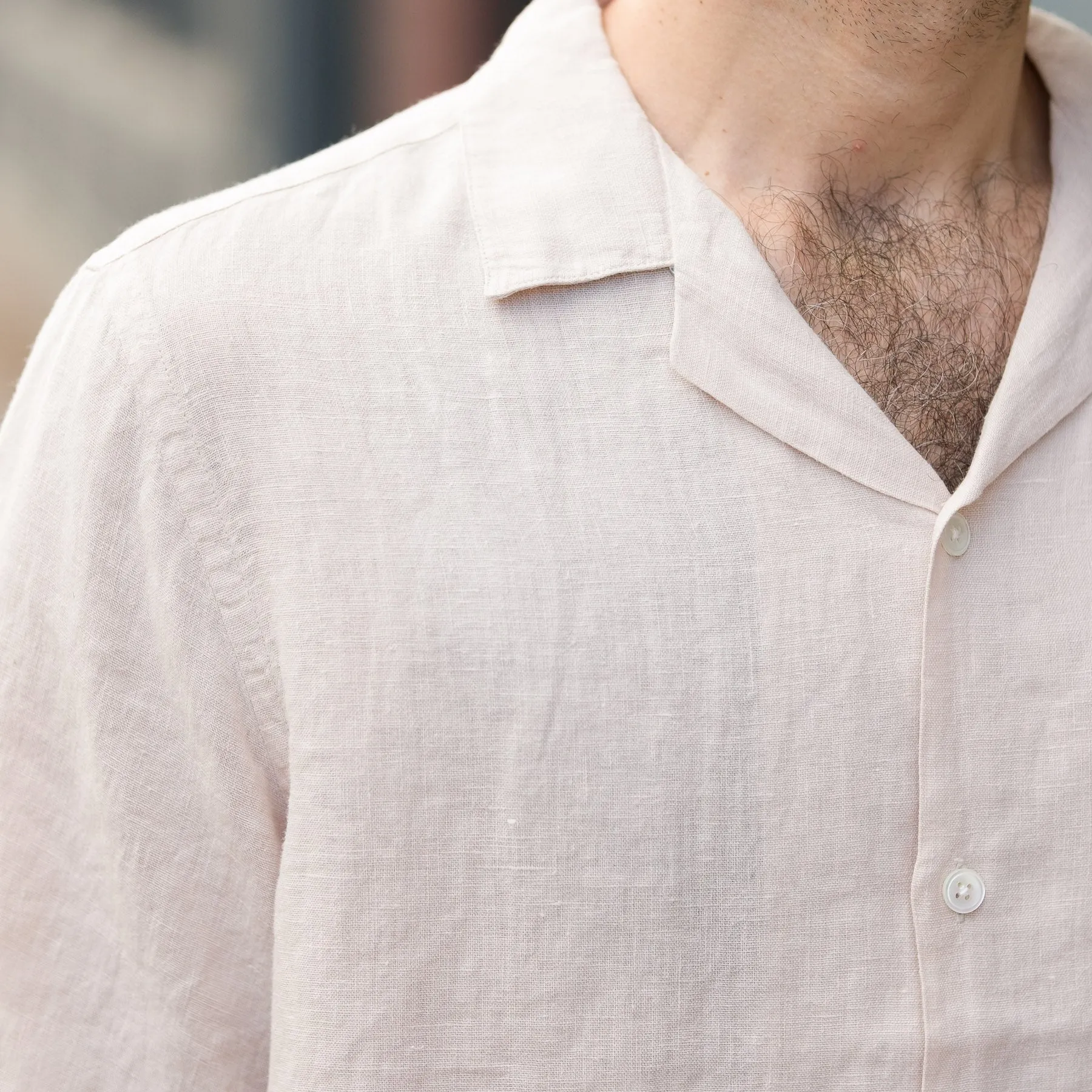 Linen Camp Collar in Raw