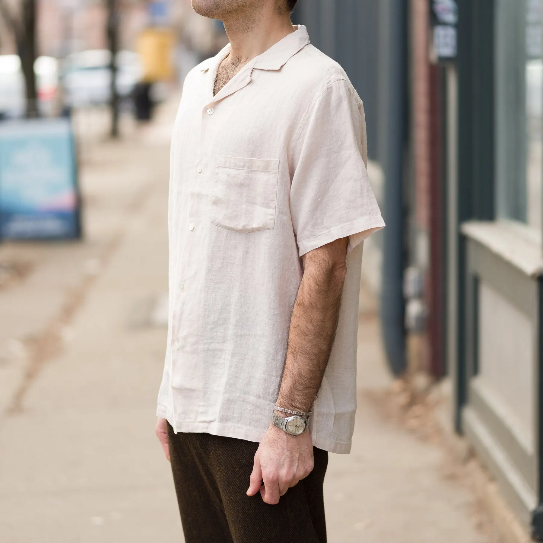 Linen Camp Collar in Raw