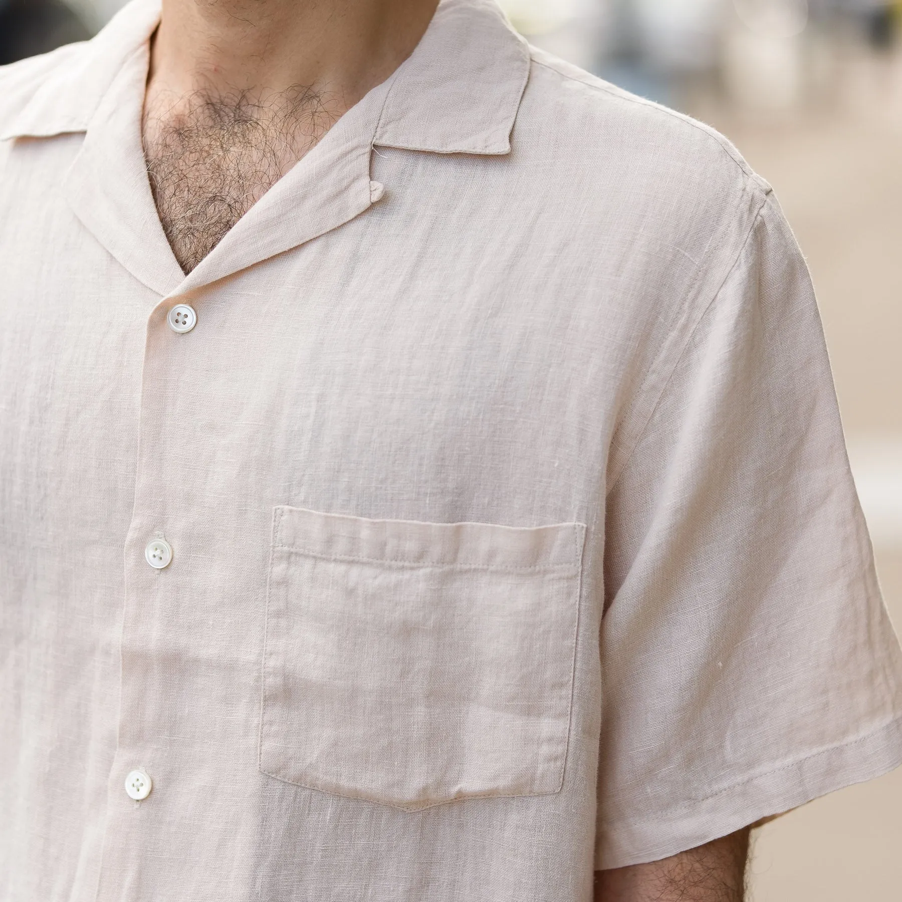 Linen Camp Collar in Raw