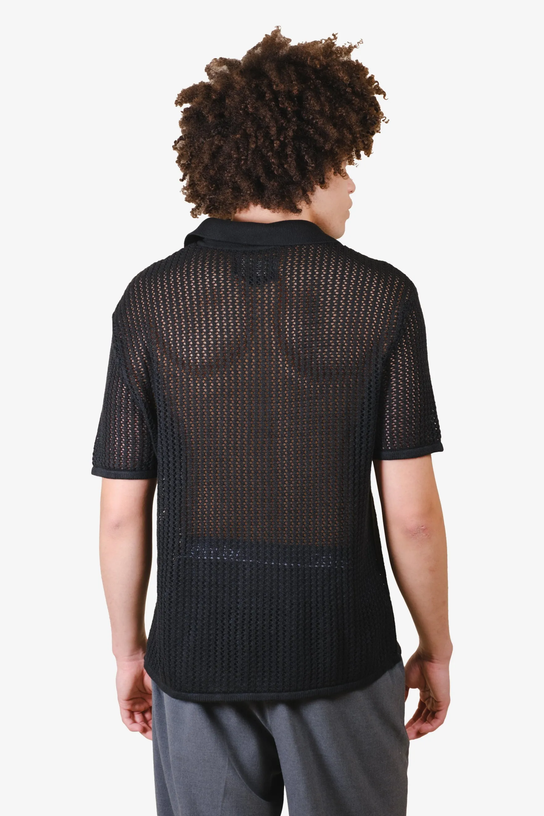 Loose Knit Camp Shirt