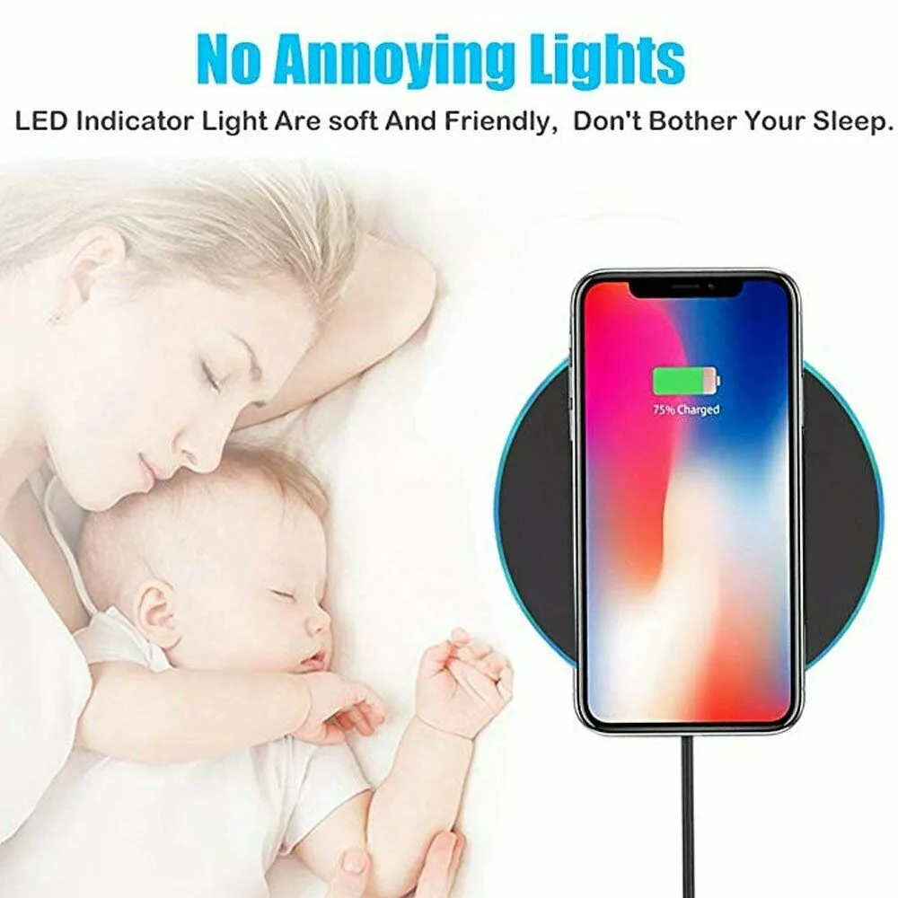 Luxury Qi Fast Wireless Charger for Samsung Galaxy S10 Plus S9 S8 S7 Note 9 8 red