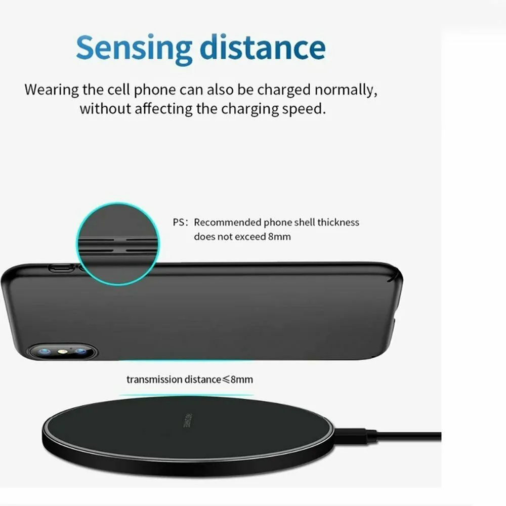 Luxury Qi Fast Wireless Charger for Samsung Galaxy S10 Plus S9 S8 S7 Note 9 8 red
