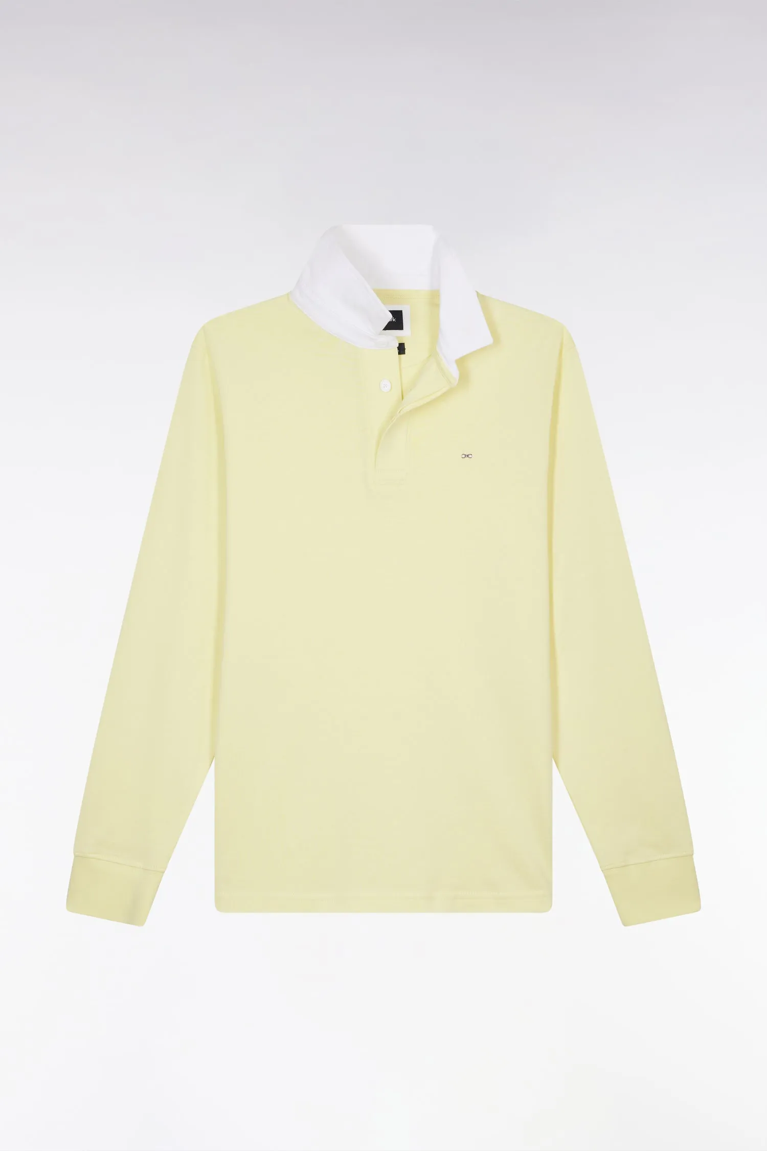 Maillot à manches longues en coton Pima jaune coupe droite