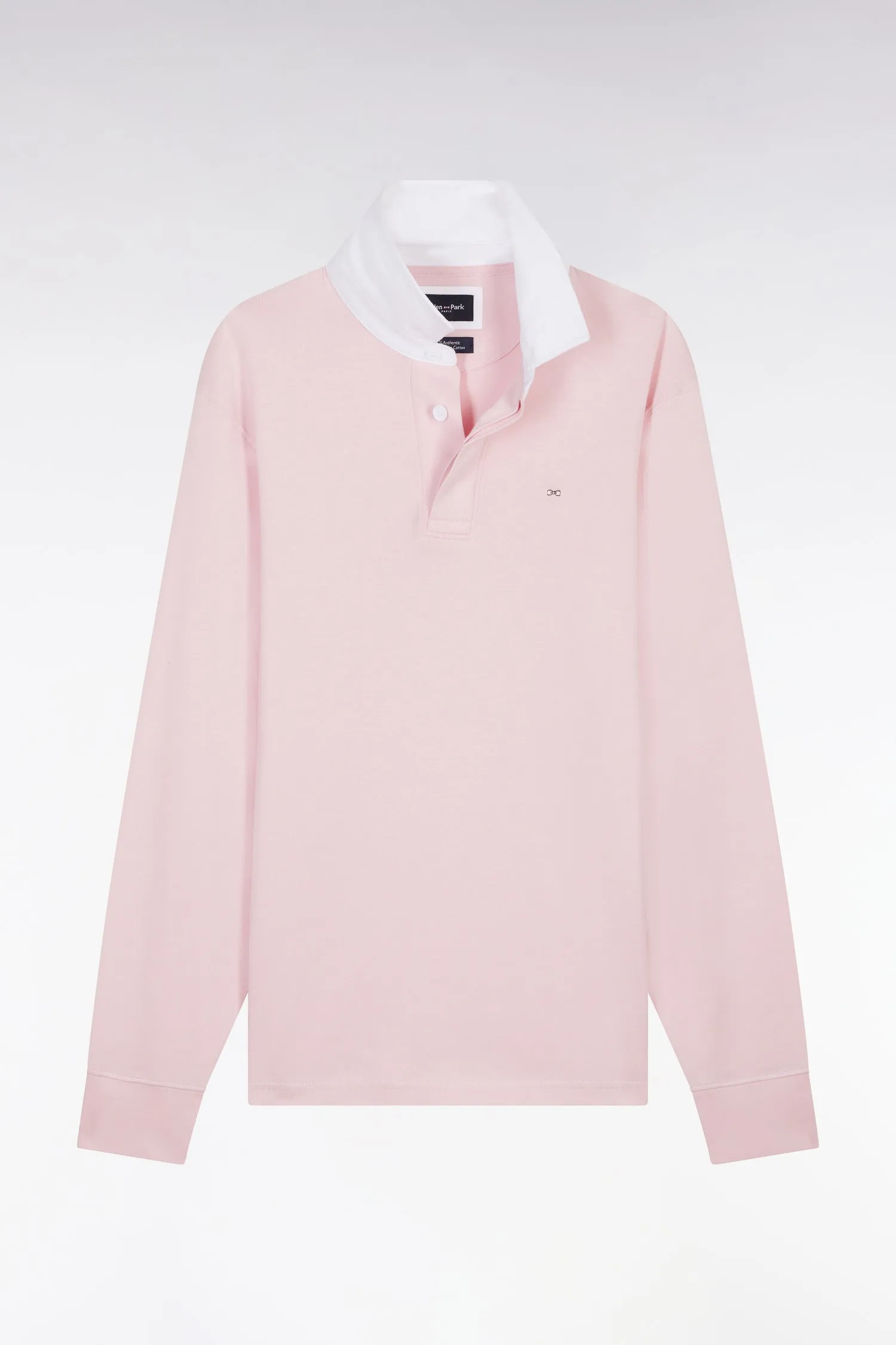 Maillot à manches longues en coton Pima rose coupe droite