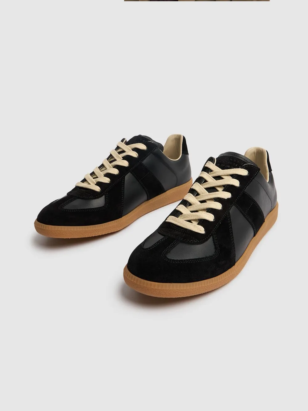 Maison Margiela Low Leather And Suede Sneakers