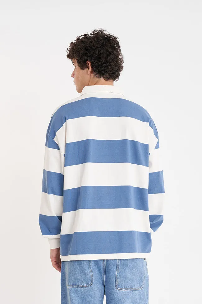 Mens Benson LS Grand Rugby | Chalk/Denim