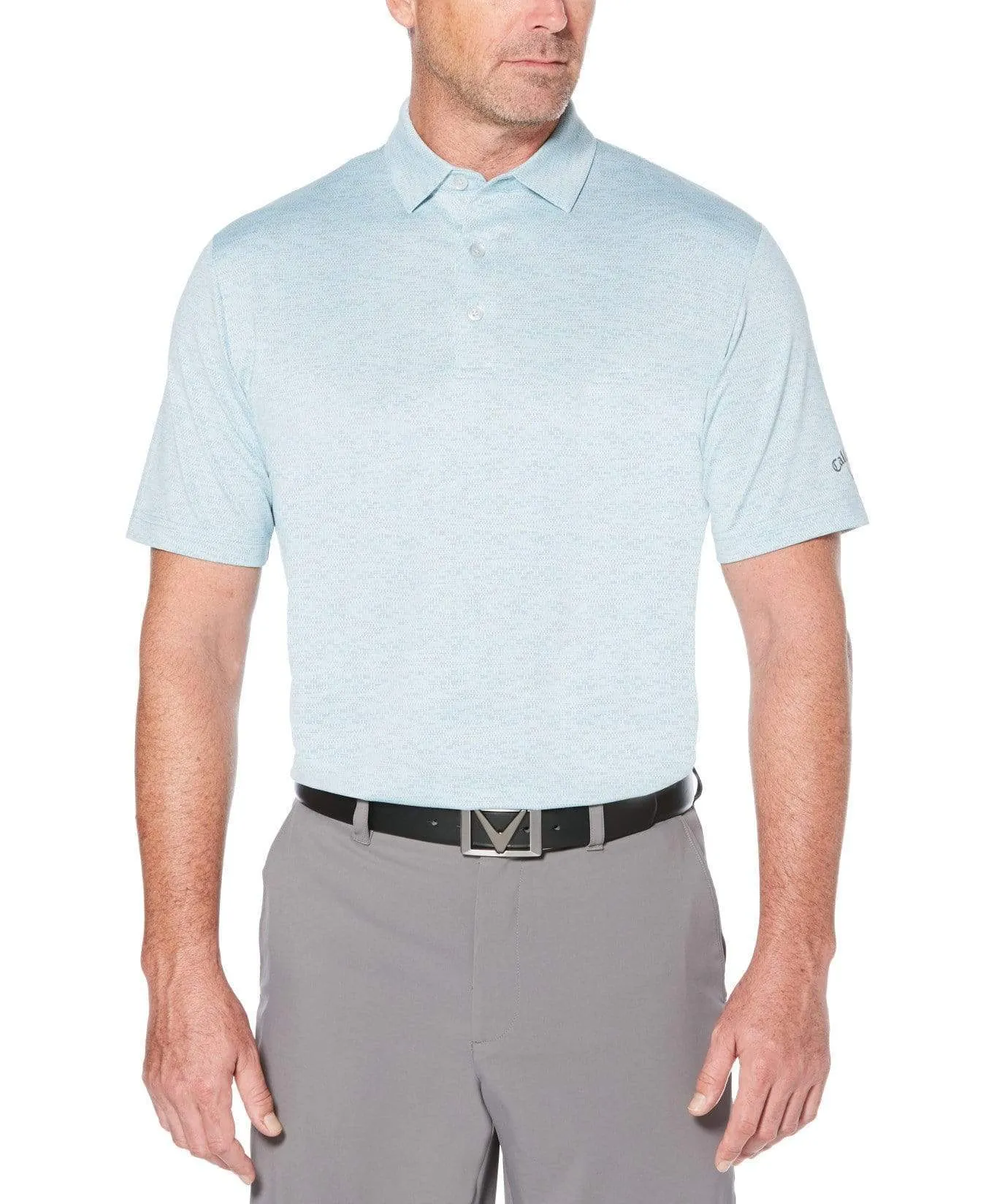 Mens Cooling Space Dye Jacquard Polo