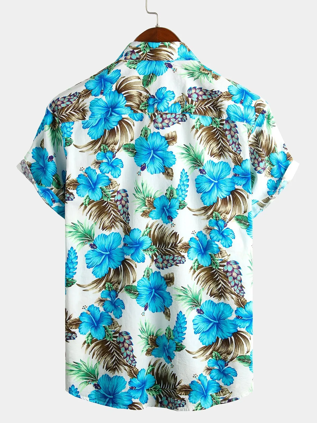 Men's Floral Cotton Tropical Hawaiian Shirt
