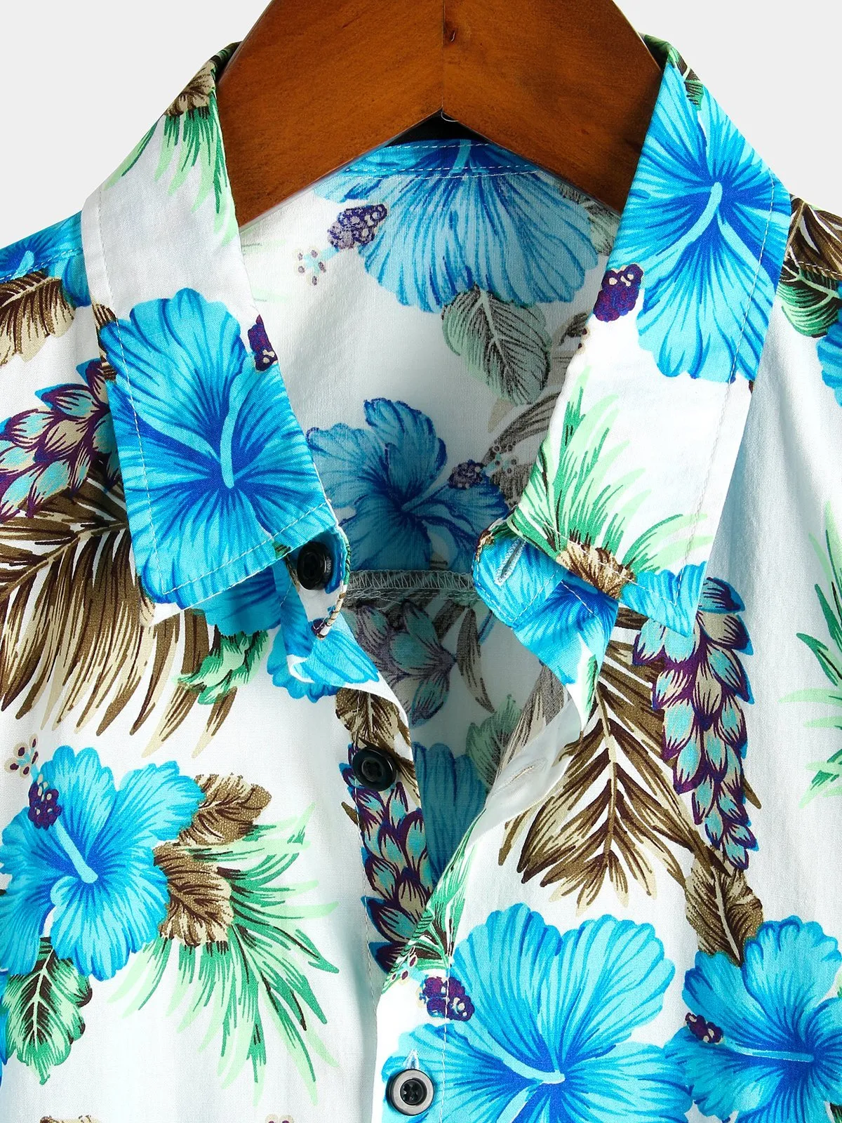 Men's Floral Cotton Tropical Hawaiian Shirt
