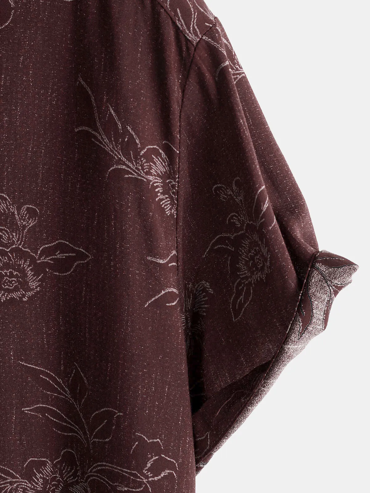 Men's Floral Holiday Red Casual Summer Short Sleeve Button Up Shirt