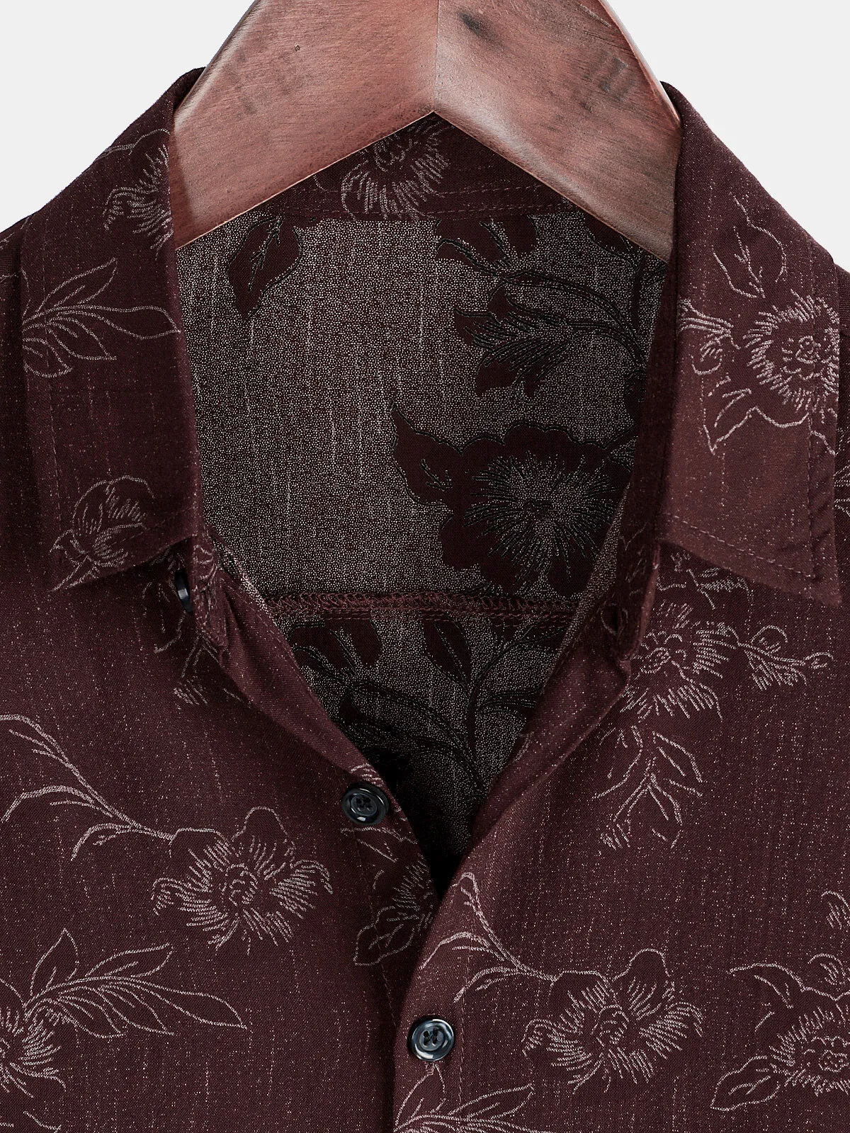 Men's Floral Holiday Red Casual Summer Short Sleeve Button Up Shirt
