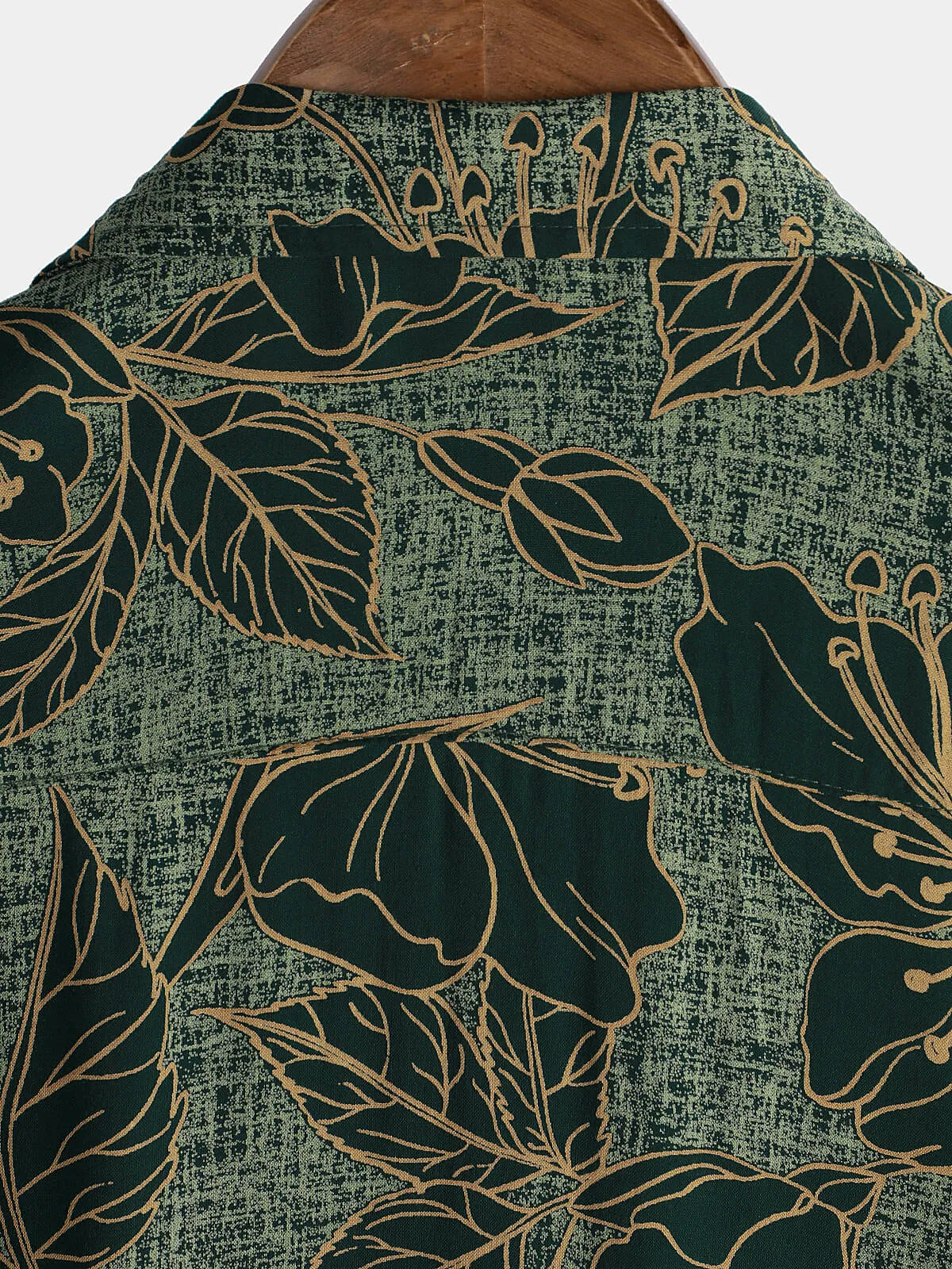 Men's Floral Vintage Green Summer Holiday Button Up Short Sleeve Shirt