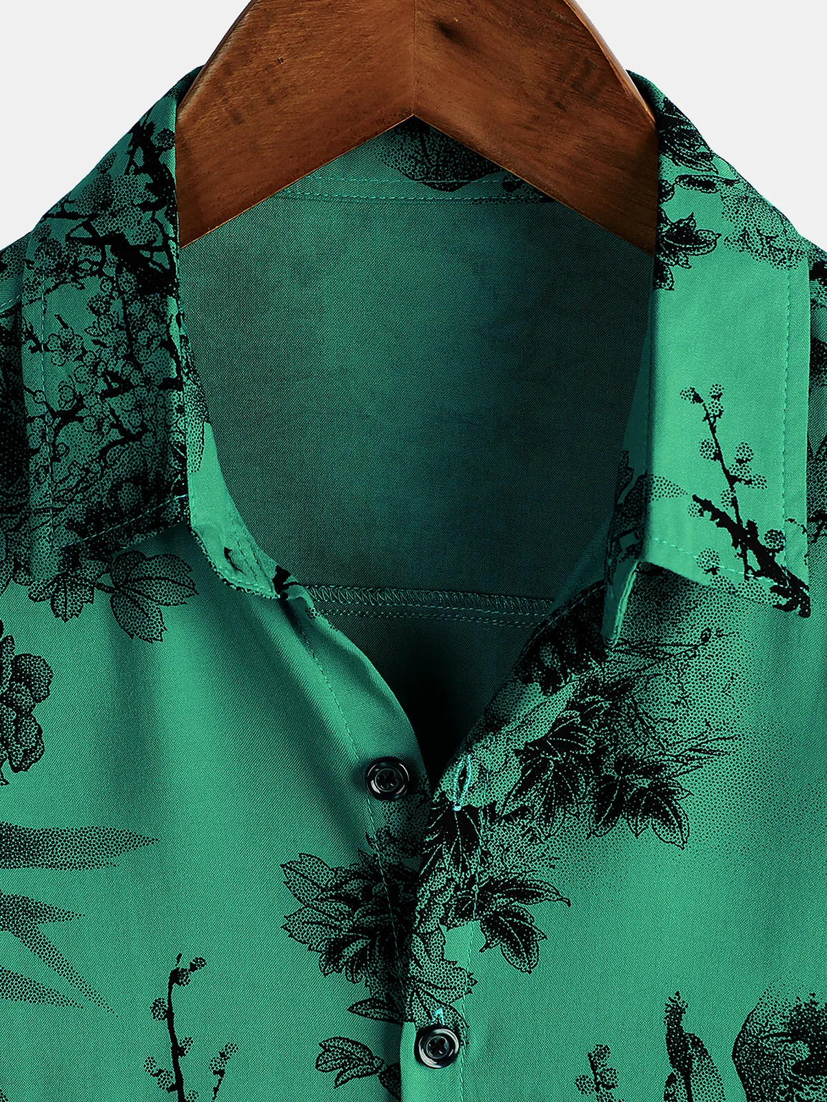 Men's Floral Vintage Summer Hawaiian Rayon Holiday Button Up Short Sleeve Shirt