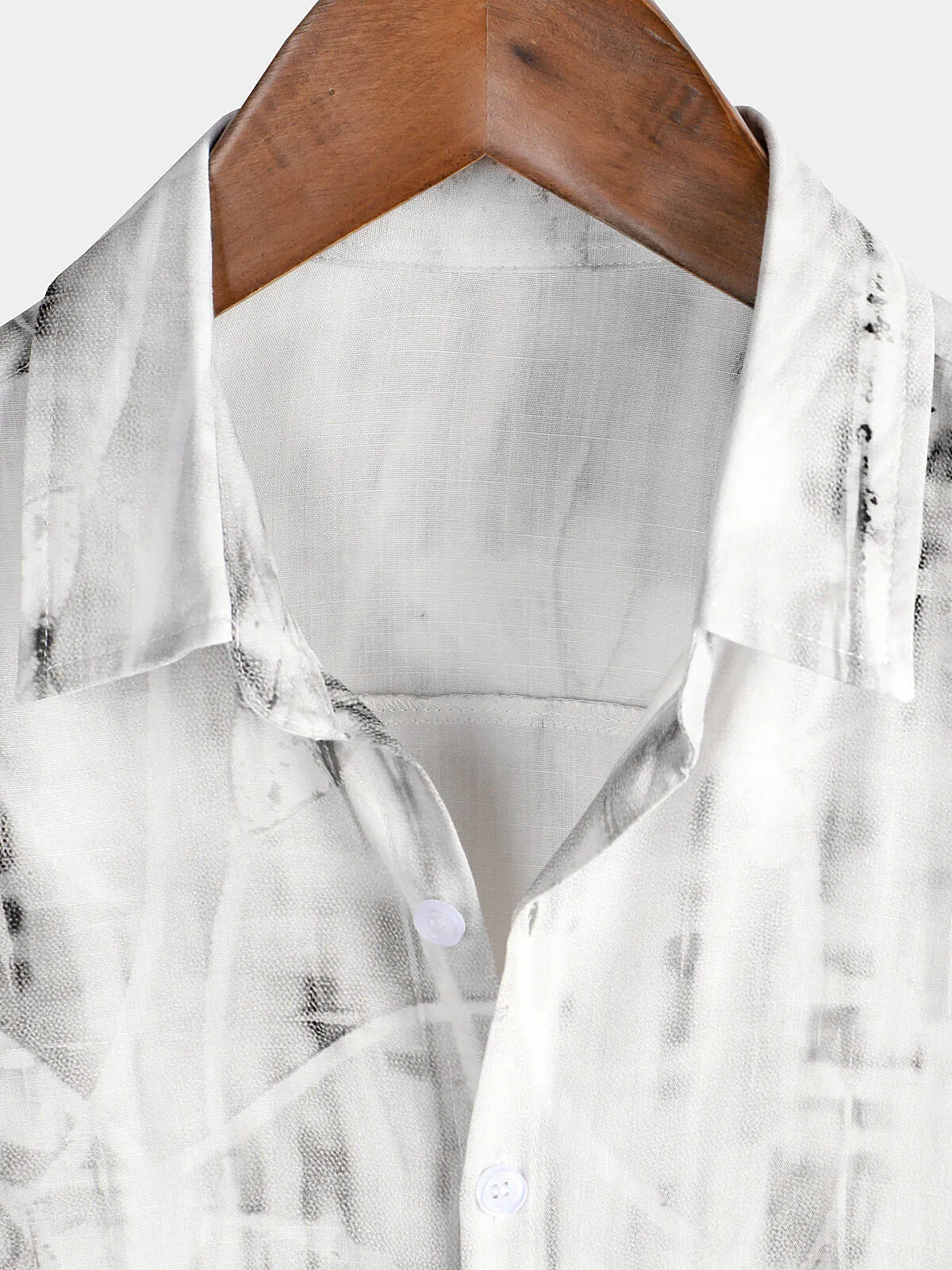 Men's Holiday Casual White Summer Short Sleeve Button Up Shirt