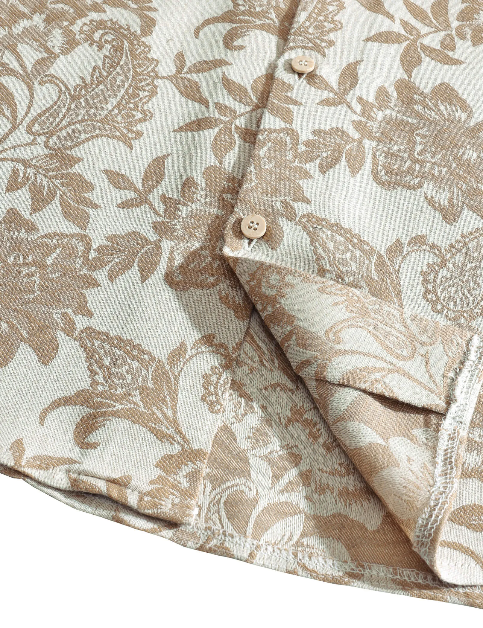Men‘s Jacquard Hawaiian Short Sleeve Casual Floral Tropical Summer Beach Shirt