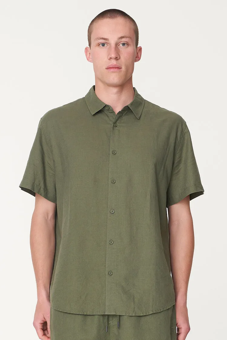 Mens Lin-In SS Shirt | Khaki