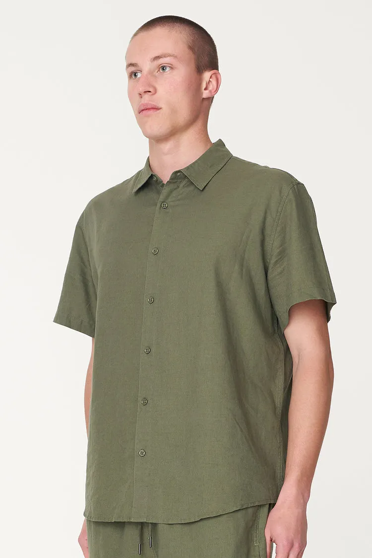 Mens Lin-In SS Shirt | Khaki
