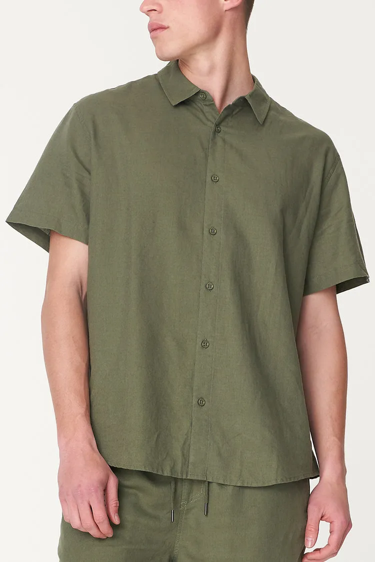 Mens Lin-In SS Shirt | Khaki