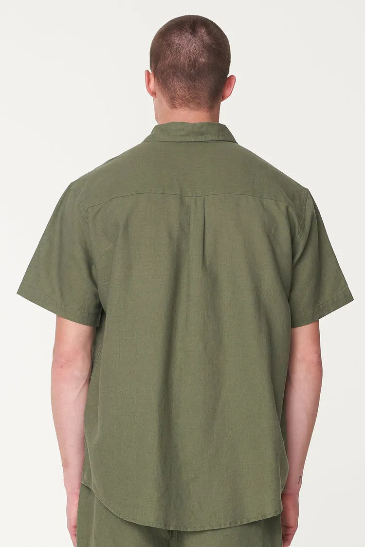 Mens Lin-In SS Shirt | Khaki