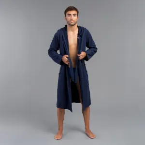 Men's organic cotton pool bathrobe - dark blue