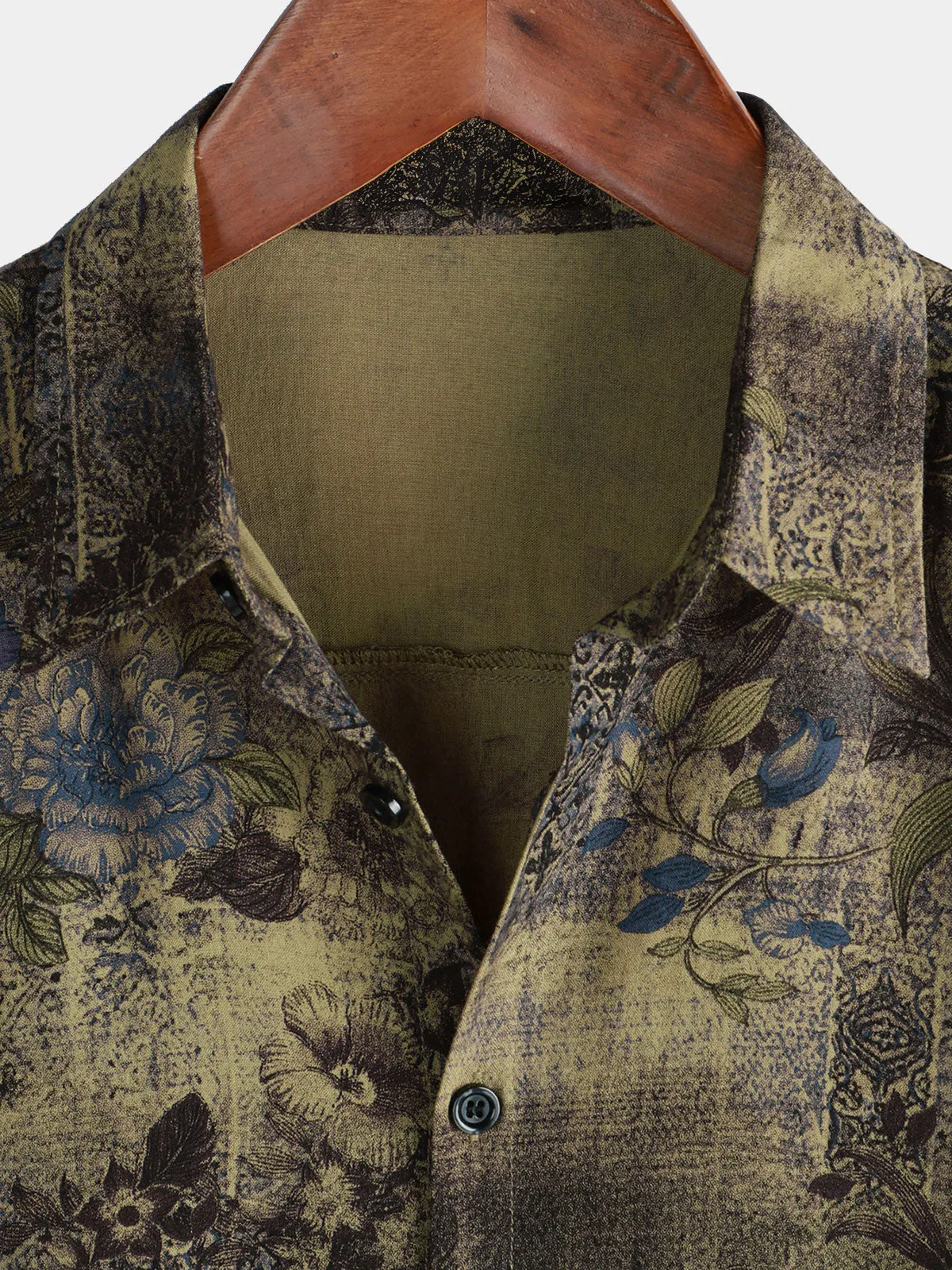 Men's Summer Vintage Casual Holiday Short Sleeve Button Up Shirt