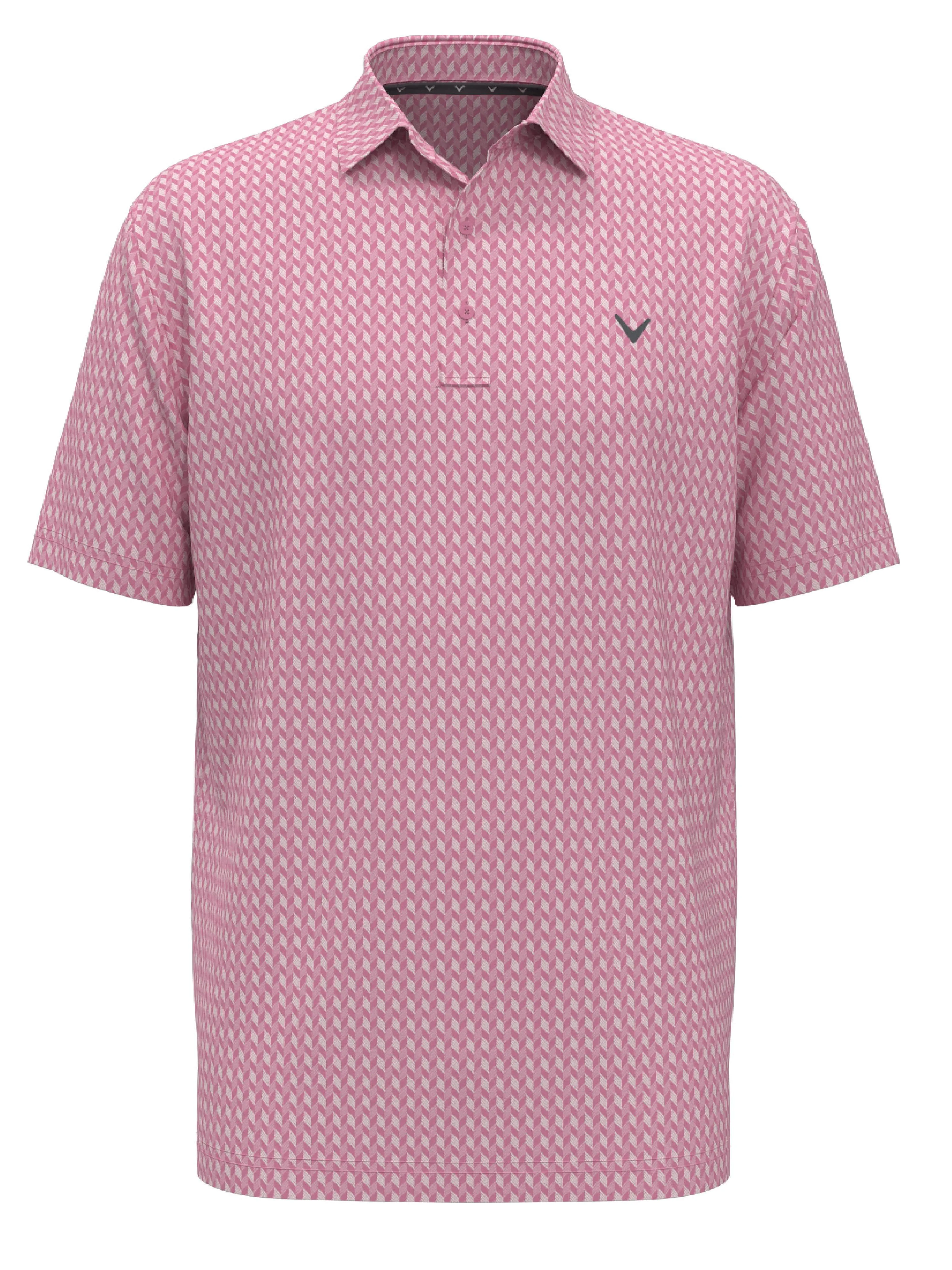 Mens Textured Chevron Geo Polo