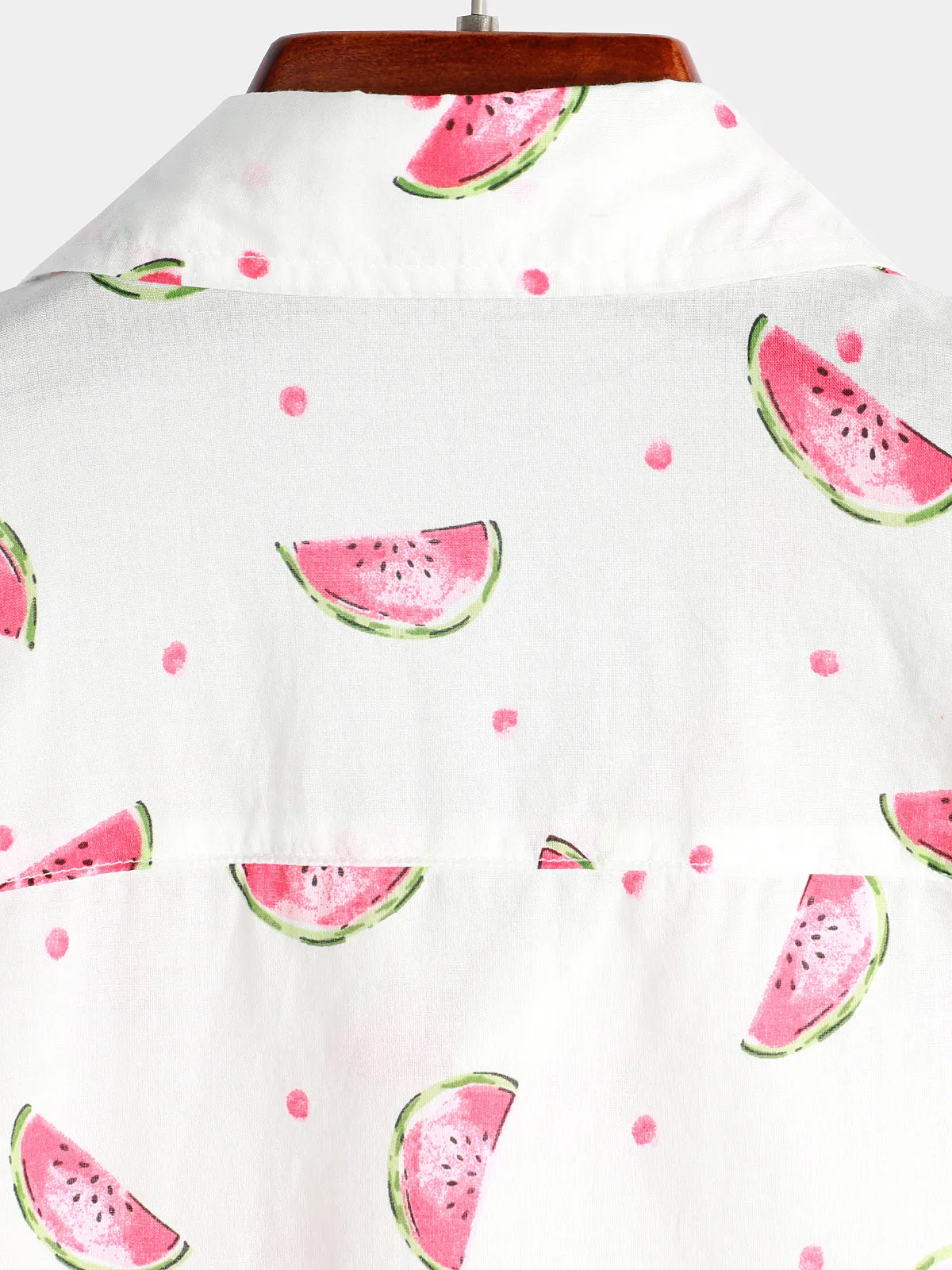 Men's Watermelon Print Short Sleeve Hawaiian Shirt