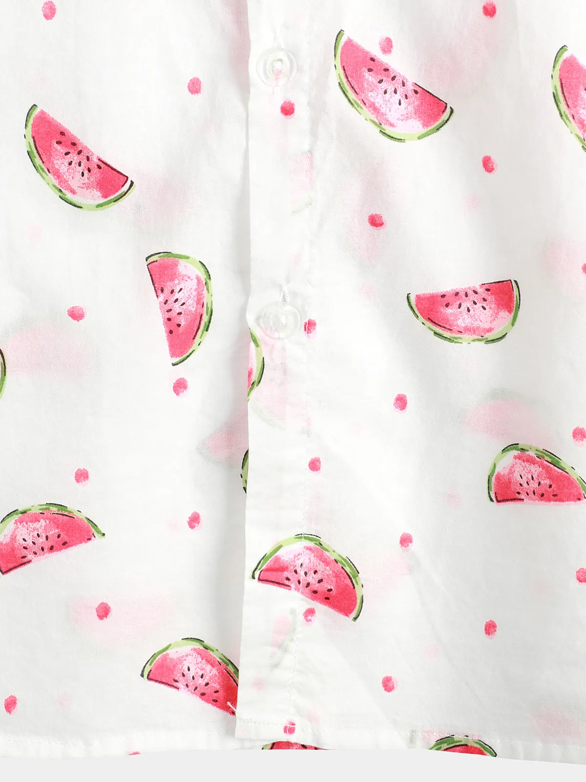 Men's Watermelon Print Short Sleeve Hawaiian Shirt