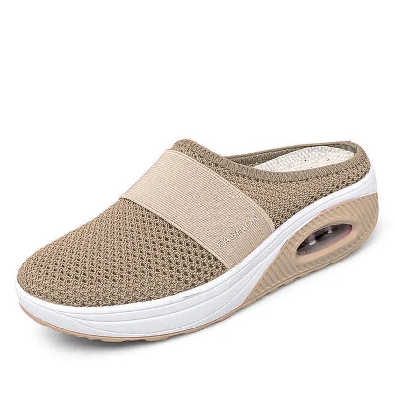 Mesh Lightweight Shoes Slippers Wedge Shoes Female Air Cushion Sandals Thick Bottem Casual Sneakers 43