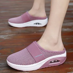 Mesh Lightweight Shoes Slippers Wedge Shoes Female Air Cushion Sandals Thick Bottem Casual Sneakers 43